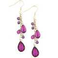 1928 JewelryGoldtone Violet Linear Drop Earrings