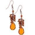 1928 Jewelry Cluster Russet Teardrop Earrings