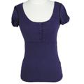 Three Dots Black U-neck Henley