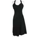 Three Dots Halter Dress Gathered High Twist