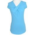 Three Dots Cap-sleeve Criss-cross Neck High Twist