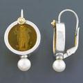 18k Venetian Glass Pearl Silver Earrings (Italy)