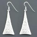 Long Hammered Silver Earrings (Italy)