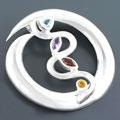 Multi-gemstone Silver Pendant (India)