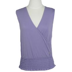 Fila Purple Sleeveless Wrap Top With Shirred Waist