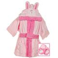BT Kids Girl's Pink Bunny Robe and Slipper Set