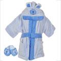 BT Kids Boy's Blue Bear Robe and Slipper Set (Size 2T-7)