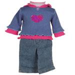 BT Kids Girl's Heart Sweater 3-piece Outfit