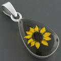 Sterling Silver Dried Flower Pendant (Mexico)