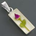 Sterling Silver Dried Flower Pendant (Mexico)