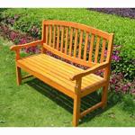 Wood Garden Bench with Curved Back