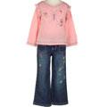 Flapdoodles Girl's Powder Pink Butterfly Pant Set