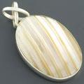 Oval Mother of Pearl Sterling Silver Pendant (Indonesia)