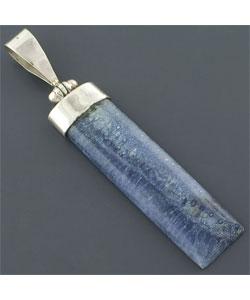 Blue Coral Sterling Silver Pillar Pendant (Indonesia)