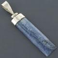 Blue Coral Sterling Silver Pillar Pendant (Indonesia)