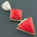 Red Sea Coral Silver Triangle Pendant (Indonesia)