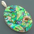 Rainbow Abalone Silver Collage Pendant (Indonesia)