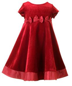 Good Lad Girl's Burgundy Bow Holiday Dress