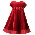 Good Lad Girl's Burgundy Bow Holiday Dress