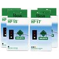 HP 15 and 17 4-pack Ink Cartridge Combo (Remanufactured)