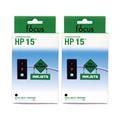 HP 15 2-Pack Black Ink Cartridge (Remanufactured)