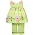 Rare Editions Girl's Gingham Capri Set