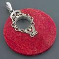 Red Sea Coral Round Pendant (Indonesia)