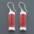 Red Sea Coral Tubular Earrings (Indonesia)
