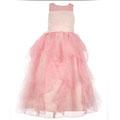 Sophia's Style Girl's Pink Tier Flower Girl Dress