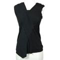 Three Dots Mixed Media V-wrap Tank Top