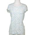 Three Dots Polka Dotted Cap-sleeve Crew Neck Tee Shirt