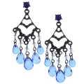 Graceful Drape Dual Blues Chandelier Earrings