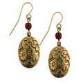 Floral-etched Goldtone Drop Earrings