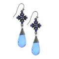 1928 Jewelry Stylized Floral Drop Briolette Earrings