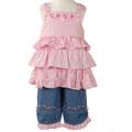 Picture Me 2-piece Pink Denim Capri Set