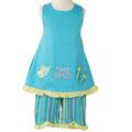 Picture Me Toddler Girl's 2-piece Turquoise Capri Set
