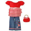 BT Kid's 3-piece Red Top and Pant Outfit
