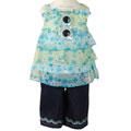 BT Kid's Blue Top and Shorts 3-piece Outfit