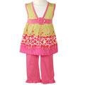 BT Kid's Pink and Lime Top and Leggings Outfit
