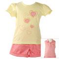 BT Kids Toddler Girl's 3-piece Heart Motif Shorts Set