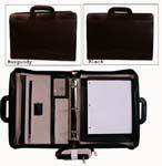 Stebco Leather Portfolio with Sliding Handle - Burgandy