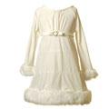 Bonnie Jean Ivory Marabou Holiday Dress