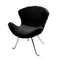 Ultra-soft Black Wing Chairs (Set of 2)