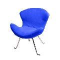 Ultra-soft Dark Blue Wing Chair (Set of 2)