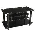 Tear Drop Black Glass 42-inch TV Stand