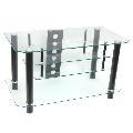 Tear Drop Clear Glass Black 42-inch TV Stand