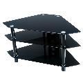 Bermuda 44-inch Corner Black Glass TV Stand