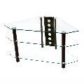 Bermuda 44-inch Corner Clear Black Glass TV Stand