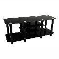 Dynasty 60-inch Black Glass TV Stand