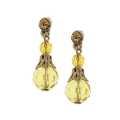 Goldtone 'Sweet Honey' Yellow Acrylic Drop Earrings